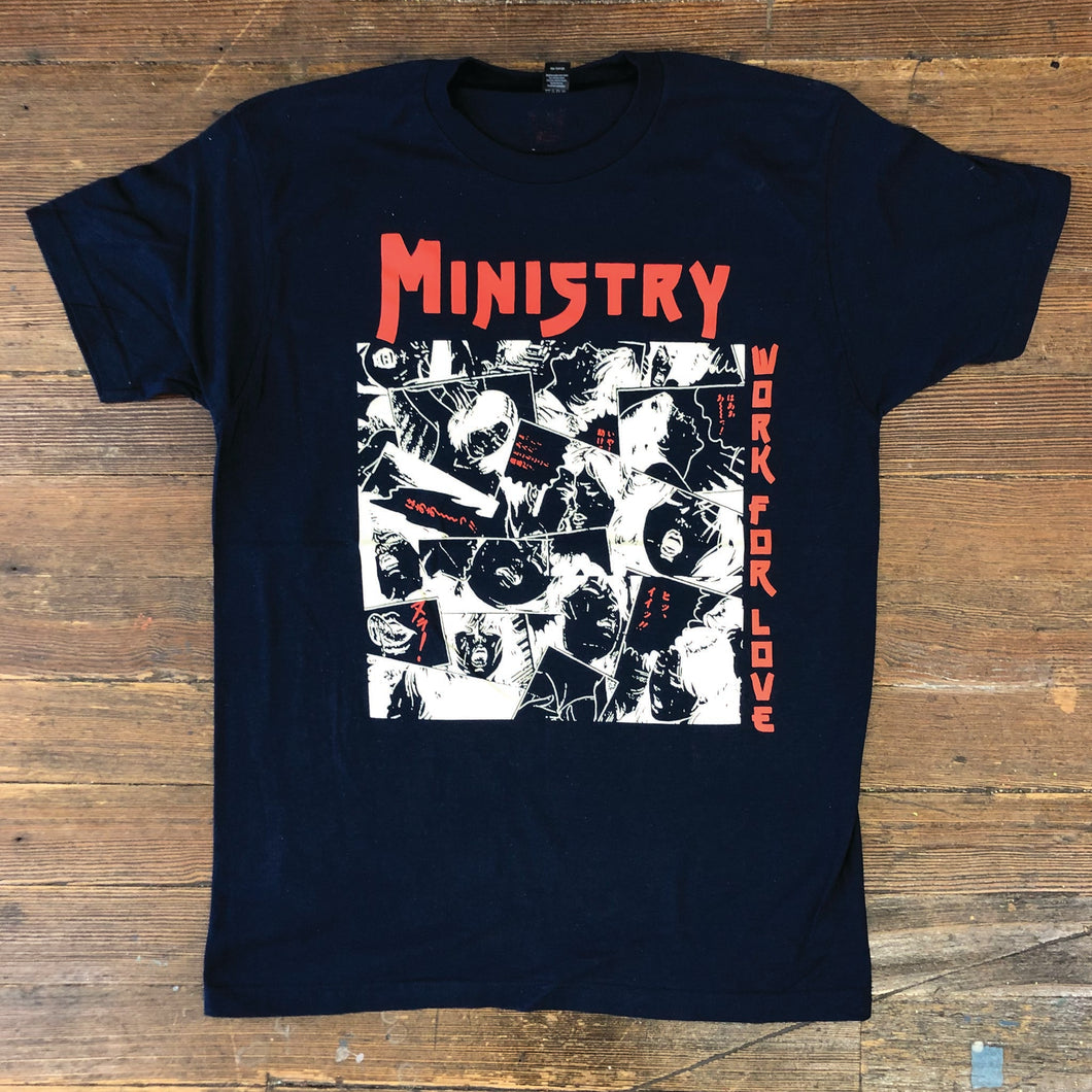 Ministry - Work For Love Single Artwork - Short Sleeve Tee - Size Large